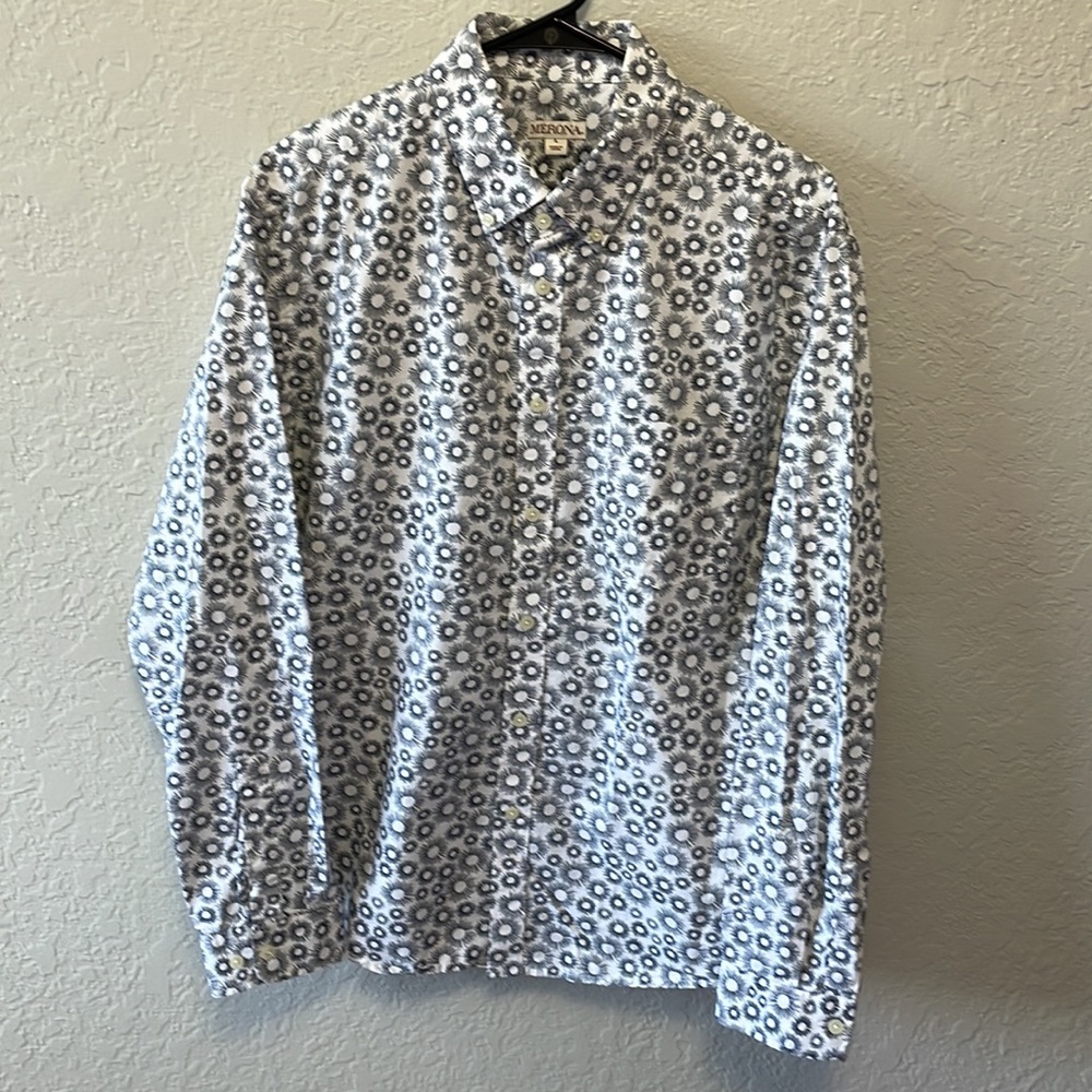Size L Black and White Pattern Long Sleeve Shirt